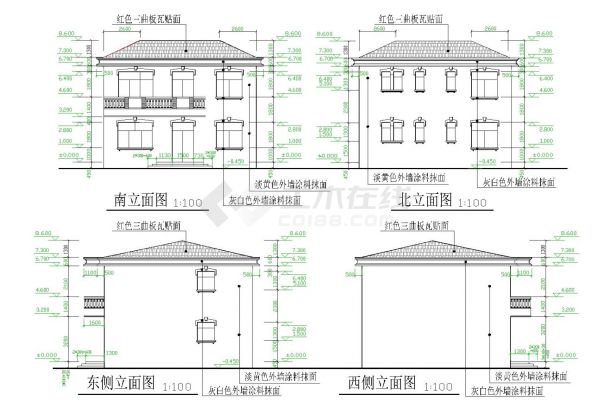 锦州农村二层住宅建筑CAD大样构造节点图-图一