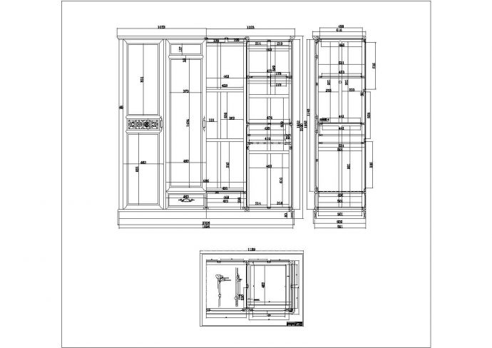 某明式如意大衣柜CAD全套完整设计图_图1