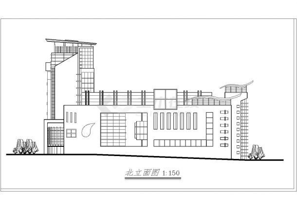 某多层框混结构大酒店设计cad详细建筑方案图纸-图一