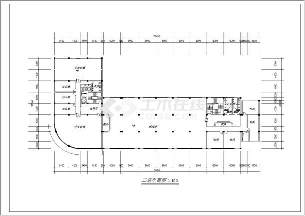 某多层框混结构大酒店设计cad详细建筑方案图纸-图二