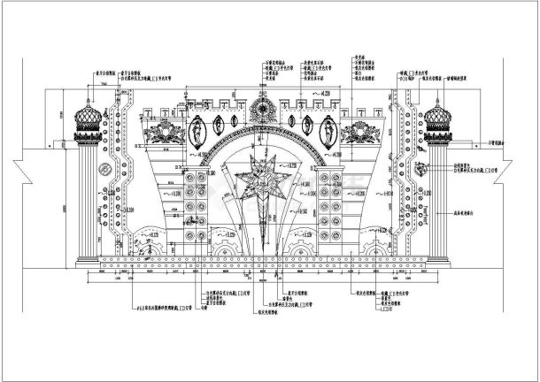 某夜总会舞台装饰CAD大样设计完整施工图-图一