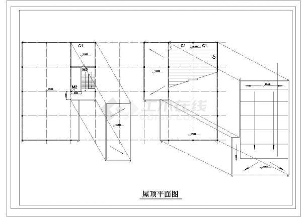 某长57.6米 宽28.8米 四层大学图书馆建筑CAD完整全套设计图-图一