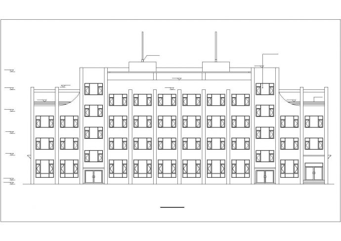 合肥某大学2460平米4层框架结构办公楼建筑+结构设计CAD图纸_图1