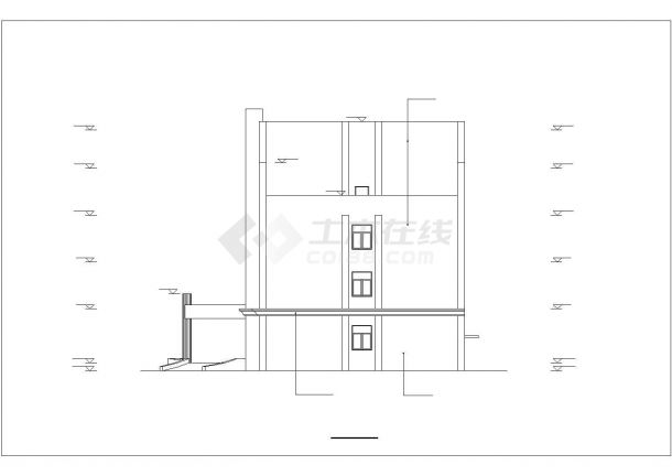合肥某大学2460平米4层框架结构办公楼建筑+结构设计CAD图纸-图二
