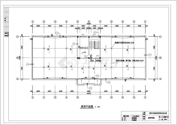 淮安市某工业区3150平米五层框架结构办公楼建筑设计CAD图纸-图二