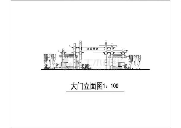 某公园平面布置及部分节点大样设计cad图-图一