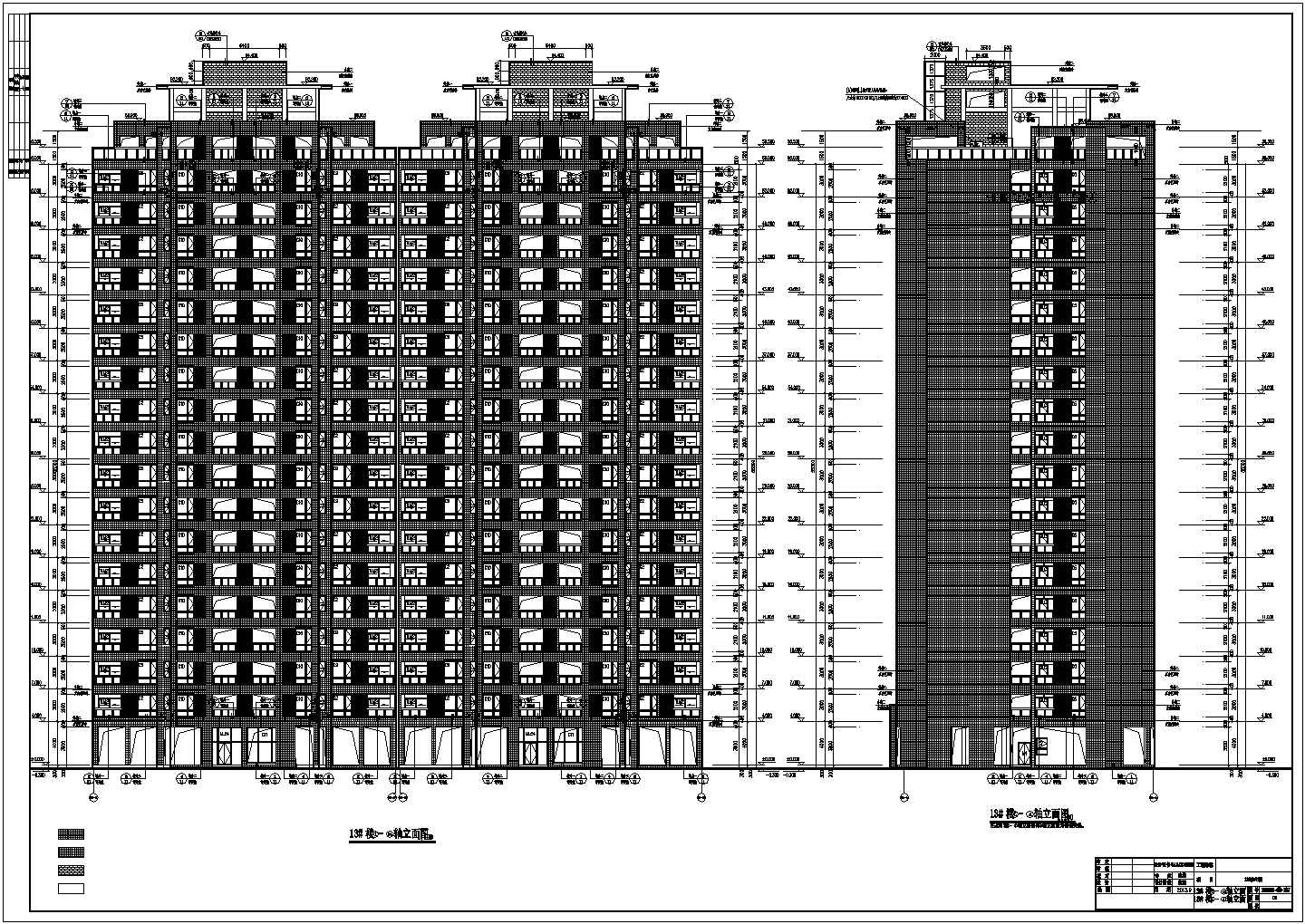 1.5万平米18层剪力墙住宅楼平立剖面设计CAD图纸（含机房层和架空层）