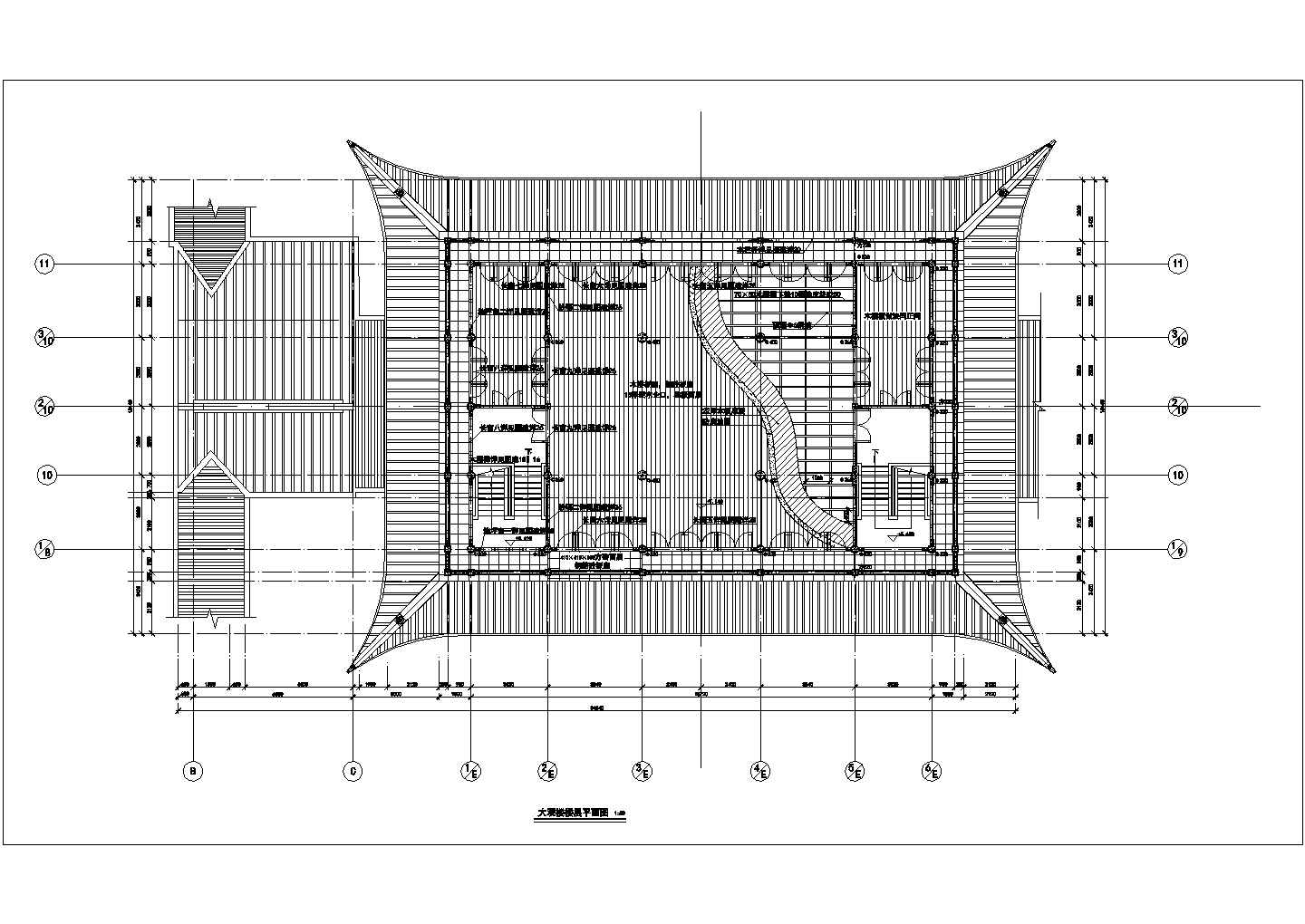大观楼古建出图方案文本-大观楼楼层CAD建筑平面图