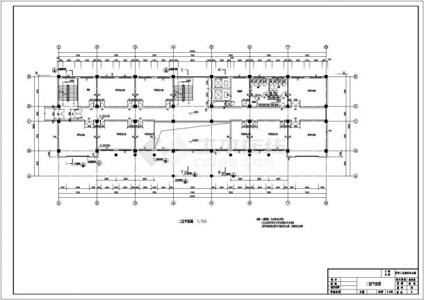 桐城市某街道6层框混结构办公楼建筑设计CAD图纸（含结构图）-图二