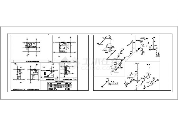 [上海]二层独栋别墅区给排水CAD施工图纸-图一