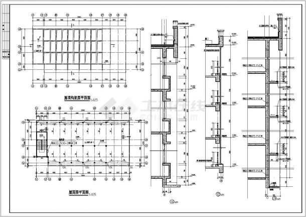 大型高校行政楼建筑施工CAD图-图二