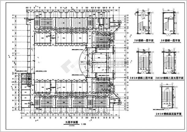 某教学楼全套建筑施工CAD图-图二