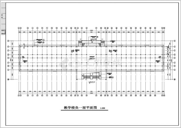 重庆中学六层现代风格教学楼建筑施工图纸-图一