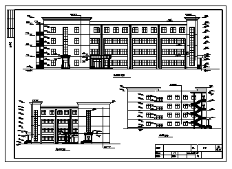 3000平米左右某城市四层培训中心教学楼建筑施工cad图(含计算书、结构图)-图二