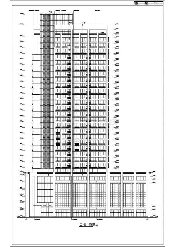 某高层剪力墙结构国际大厦设计cad建筑方案图（甲级院设计）-图二