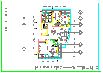 杭州深蓝广场E1户型样板装修设计cad图纸（新古典）