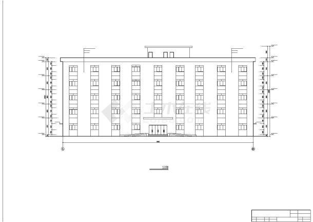 沈阳某工厂5300平米6层钢框架结构办公楼全套建筑设计CAD图纸-图一