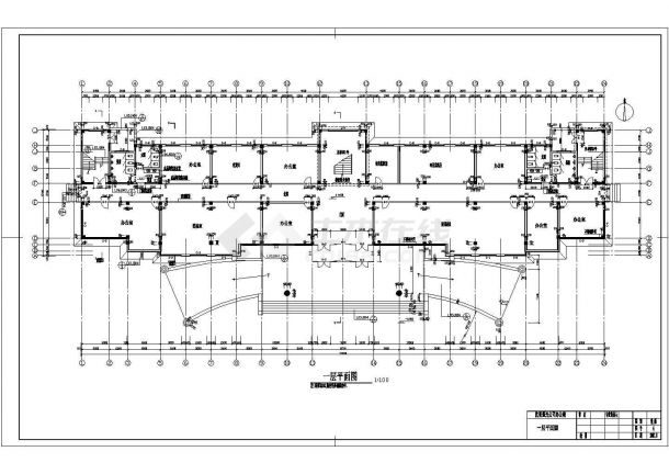 南宁市某企业单位4800平米五层框架结构办公楼建筑设计CAD图纸-图二