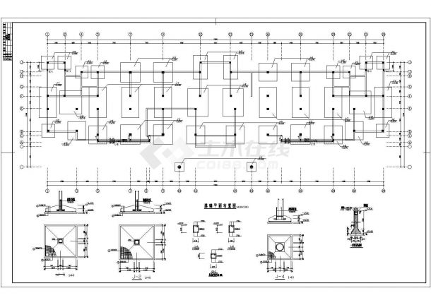 烟台市某工厂5千平米左右5层框混结构办公综合楼结构设计CAD图纸-图一