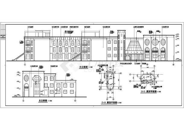 经典小型幼儿园施工CAD图-图一