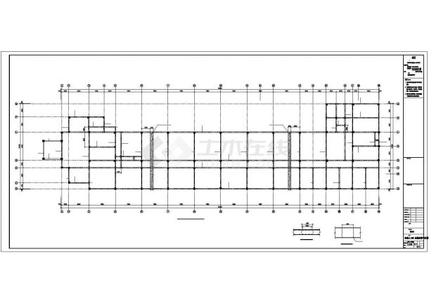 南通某船舶公司5750平米四层框架结构办公楼结构设计CAD图纸-图一