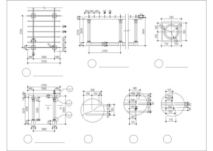 多种款式花架CAD设计结构图纸_图1