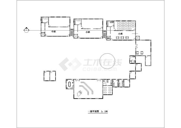 北京市石景山区实验幼儿园宿舍楼装修设计CAD图纸-图一