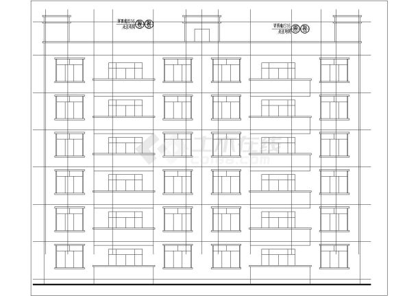 南宁市碧水家园小区1600平米6层砖混结构住宅楼全套建筑设计CAD图纸-图一