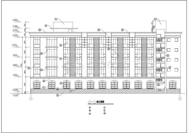 东莞市建设路某大型工厂5层框架结构职工宿舍楼建筑设计CAD图纸-图二