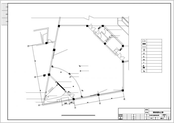某博物馆CAD电气施工图-管线图学术报告厅_图1