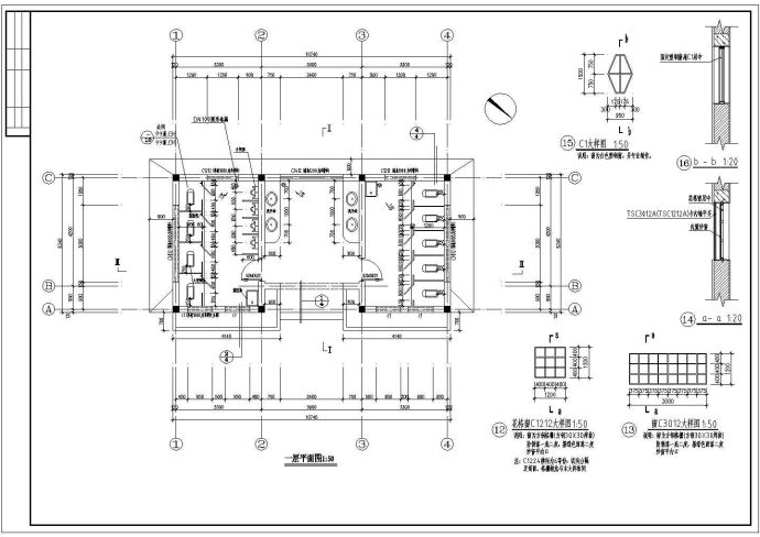 某地尖顶公共厕所建筑方案设计cad图纸_图1