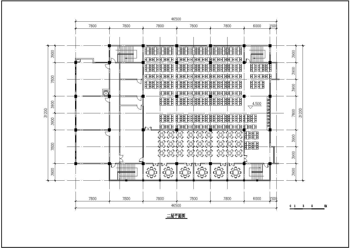 某高校食堂CAD建筑设计图方案图