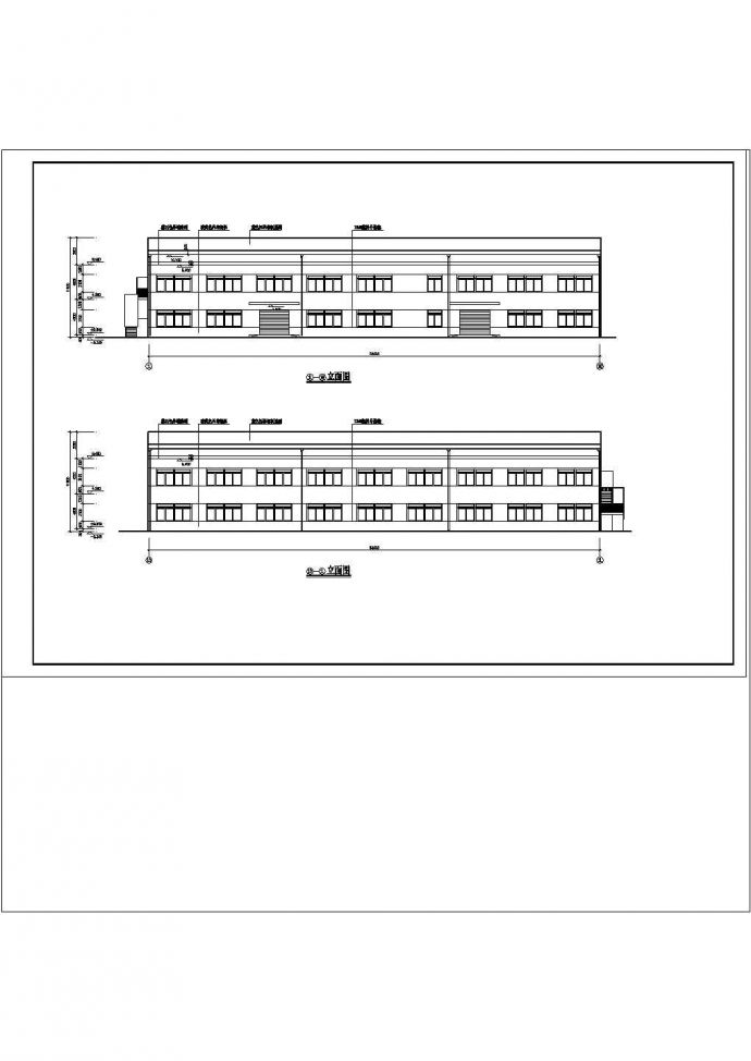 某2层框架车间CAD建筑设计施工图_图1