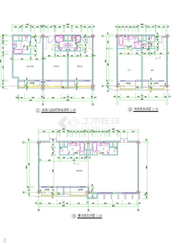 职业技术学院6层培训楼建筑设计施工图-图二