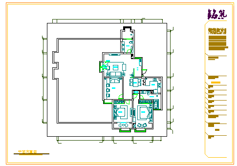 现代简约-3室2厅2卫-亳州住宅装修设计cad施工图-图一