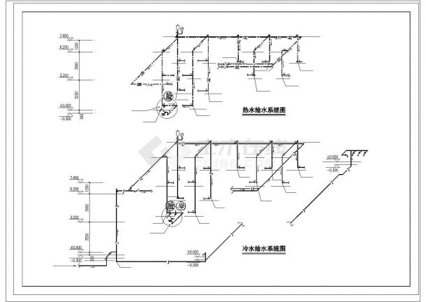 [广东]二层宿舍楼给排水施工图（餐厅、厨房）-图二