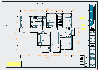 欧式-三室两厅2卫158㎡雅居装修设计cad施工图-图一