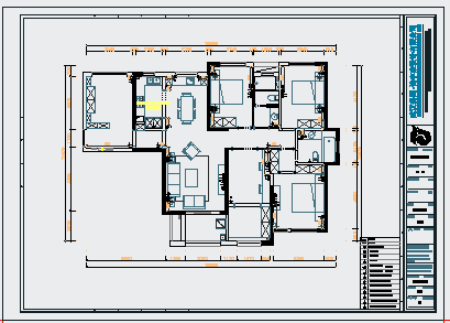 欧式-三室两厅2卫158㎡雅居装修设计cad施工图-图二