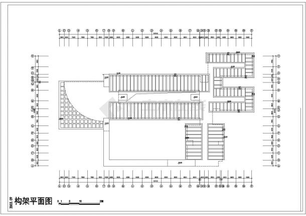 某学校建筑设计单体施工CAD图-图一