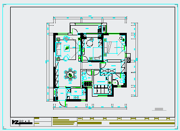 欧式-三室两厅120㎡-复地东湖国际住宅装修设计cad图纸（全）-图二