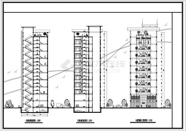 杭州市星湖家园小区总平面规划设计CAD图纸（含高层住宅楼设计图）-图二