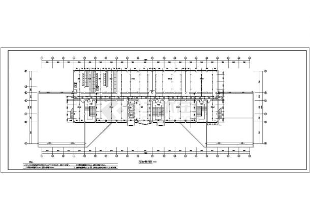 长沙某大学9700平米8层框架结构教学办公楼给排水系统CAD设计图纸-图二