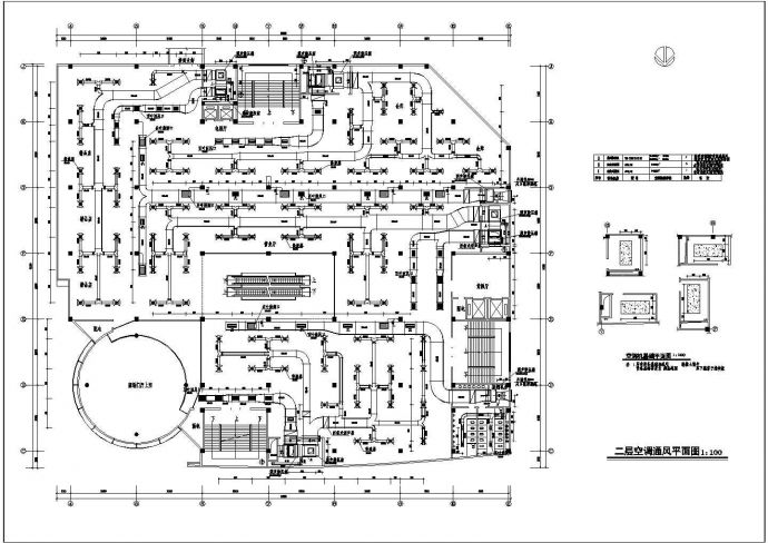 某商场全套空调平面设计cad施工方案图_图1