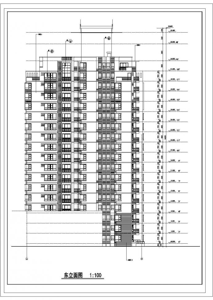 芜湖市御澜佳苑小区19层框架结构住宅楼全套建筑设计CAD图纸_图1