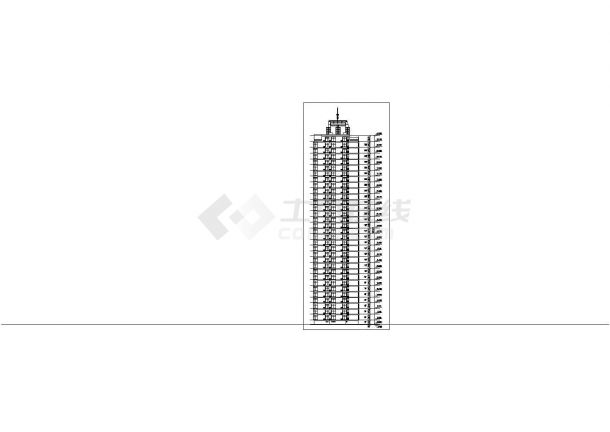 台州市鼎盛花园小区32层剪力墙结构住宅楼平立面设计CAD图纸-图一