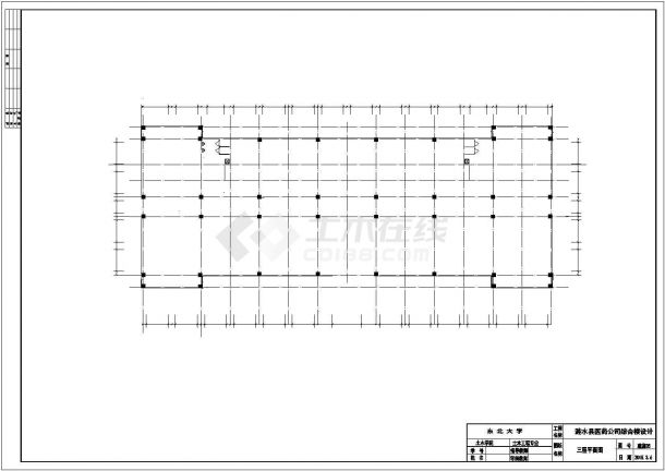 昆山某医药公司3500平米4层框架结构办公楼建筑设计CAD图纸-图一