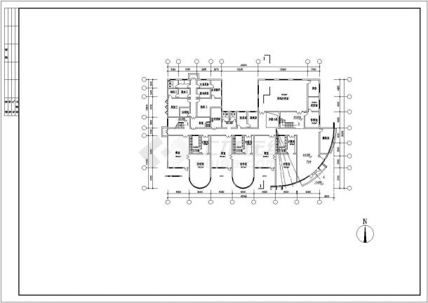 福建省泉州市丰泽区院前安琪幼儿园前排教学楼装修设计CAD图-图一