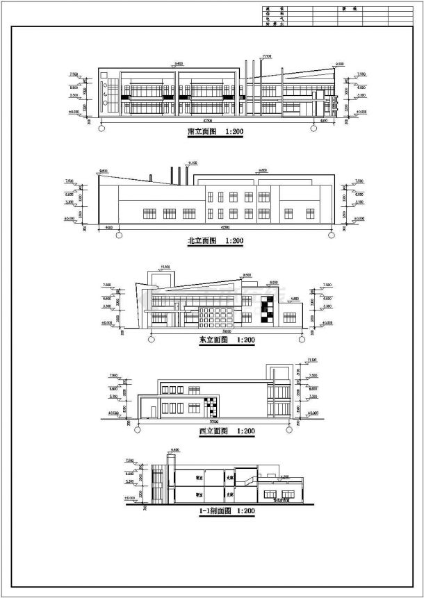 福建省泉州市丰泽区院前安琪幼儿园前排教学楼装修设计CAD图-图二