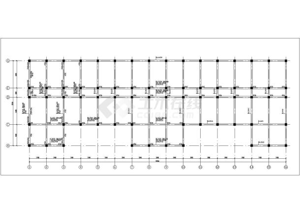 昆山市某工厂4千平米左右四层框混结构办公楼全套结构设计CAD图纸-图一