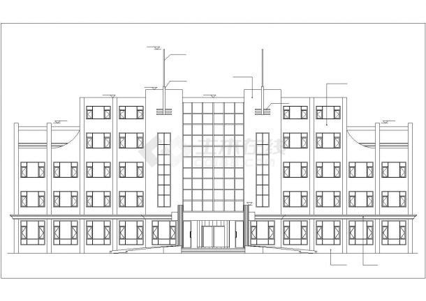 天津某大学2500平米左右4层框架结构办公楼建筑+结构设计CAD图纸-图一